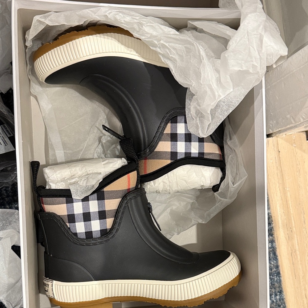 Burberry Children Vintage Check Neoprene and Rubber Rain Boots